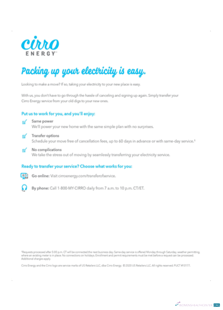 Download Texas Cirro Energy utility business bill, page 3, SCR Photoshop template